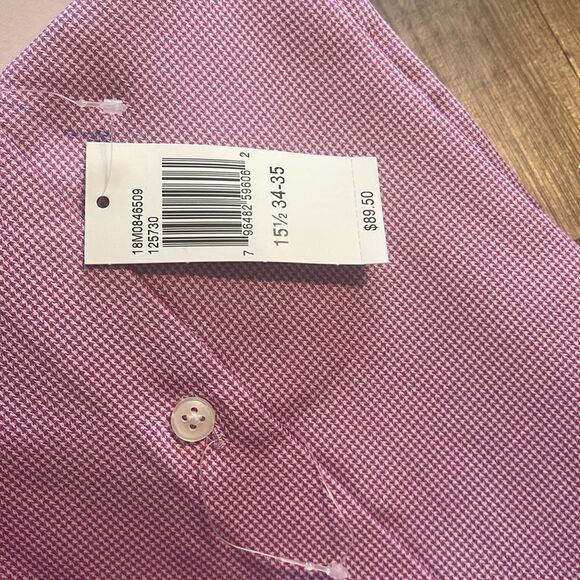 Michael Michael Kors Long-Sleeve Slim Cotton Dress Shirt-PURPLE-15.5-34/35 - Picture 4 of 4